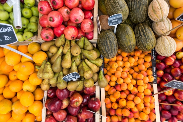 A colorful assortment of fresh fruits