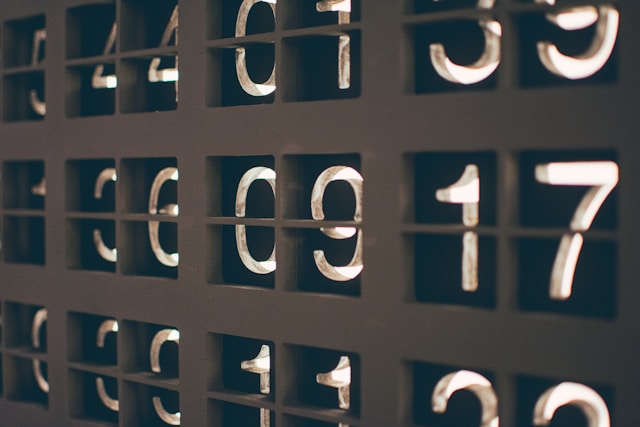 A photo of numbers}}